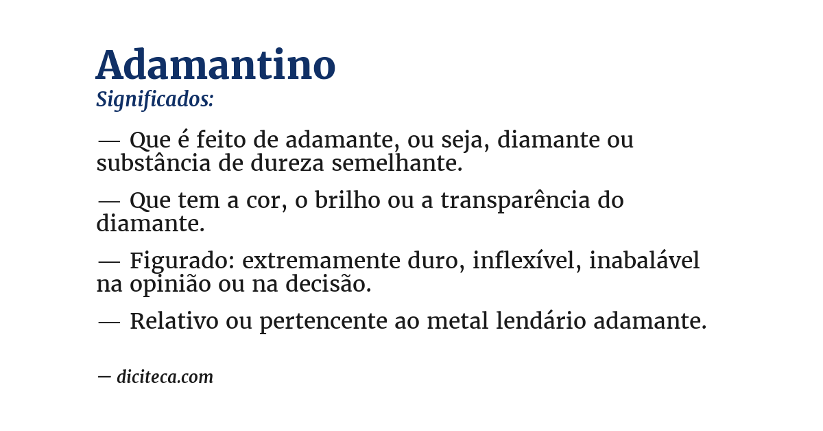 Significado de adamantino