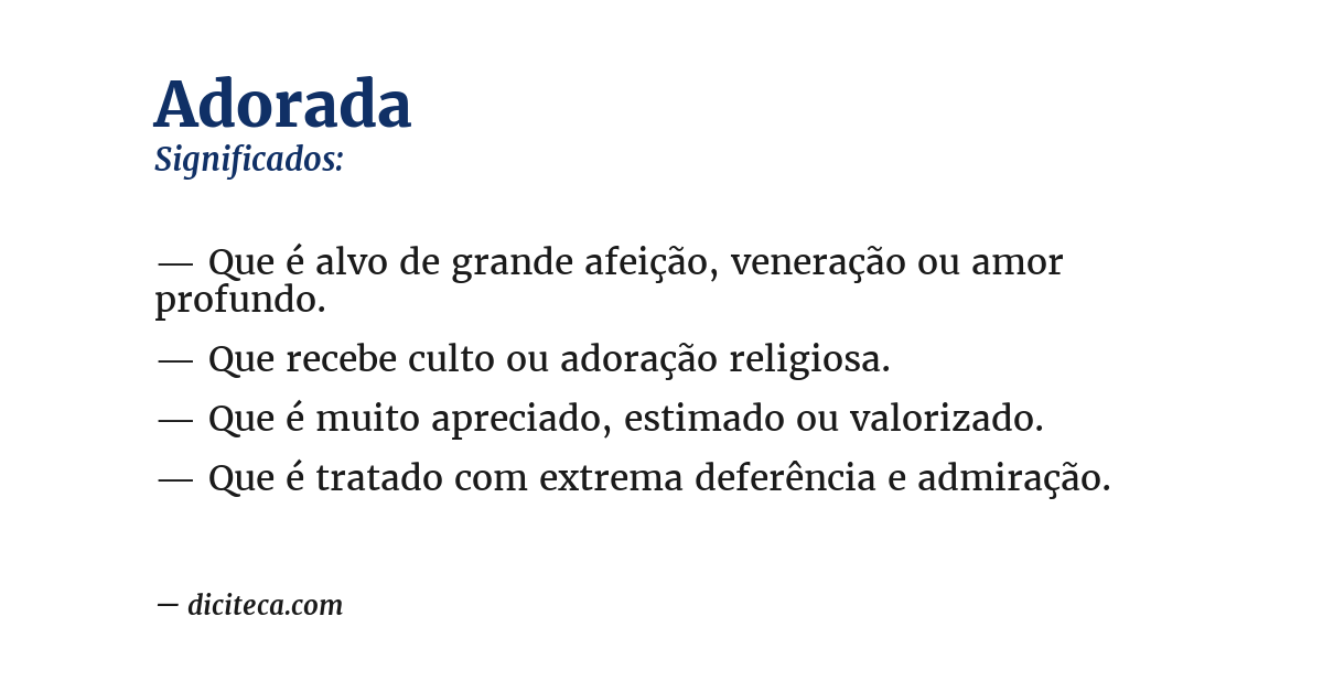 Significado de adorada