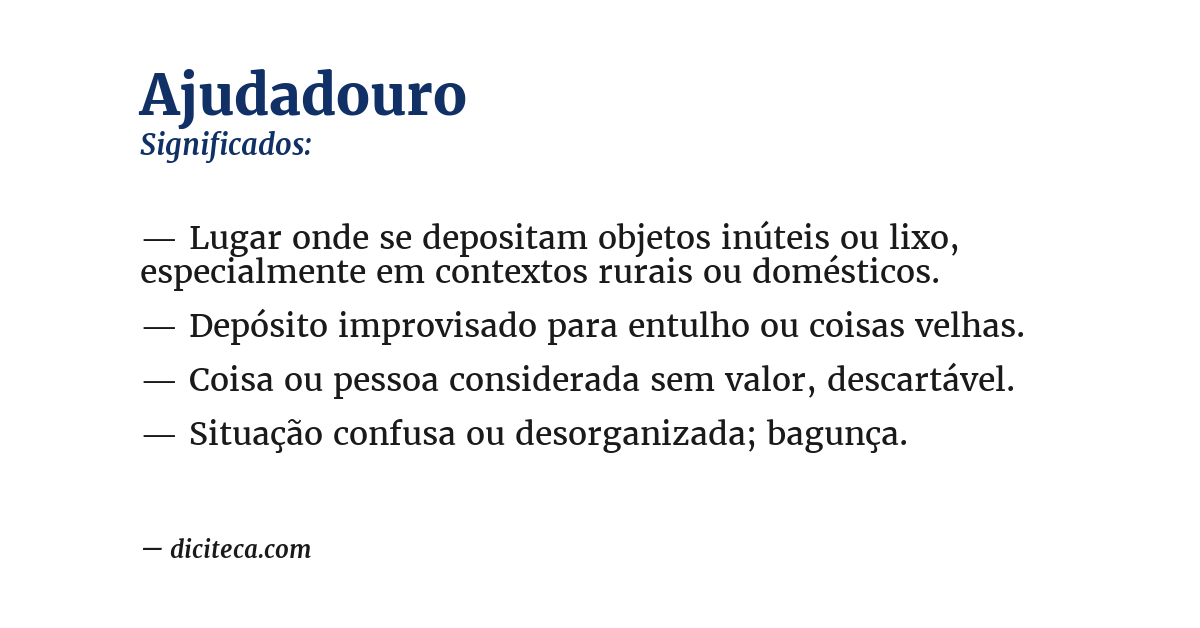 Significado de ajudadouro