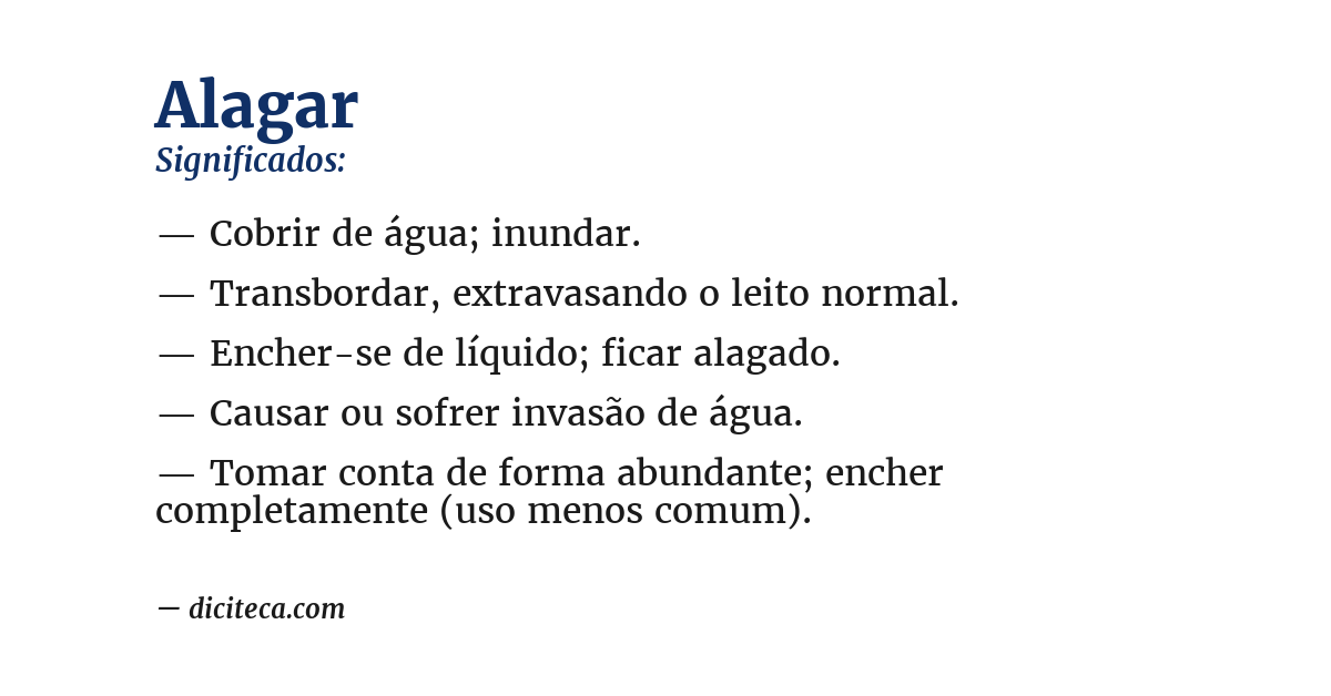 Significado de alagar