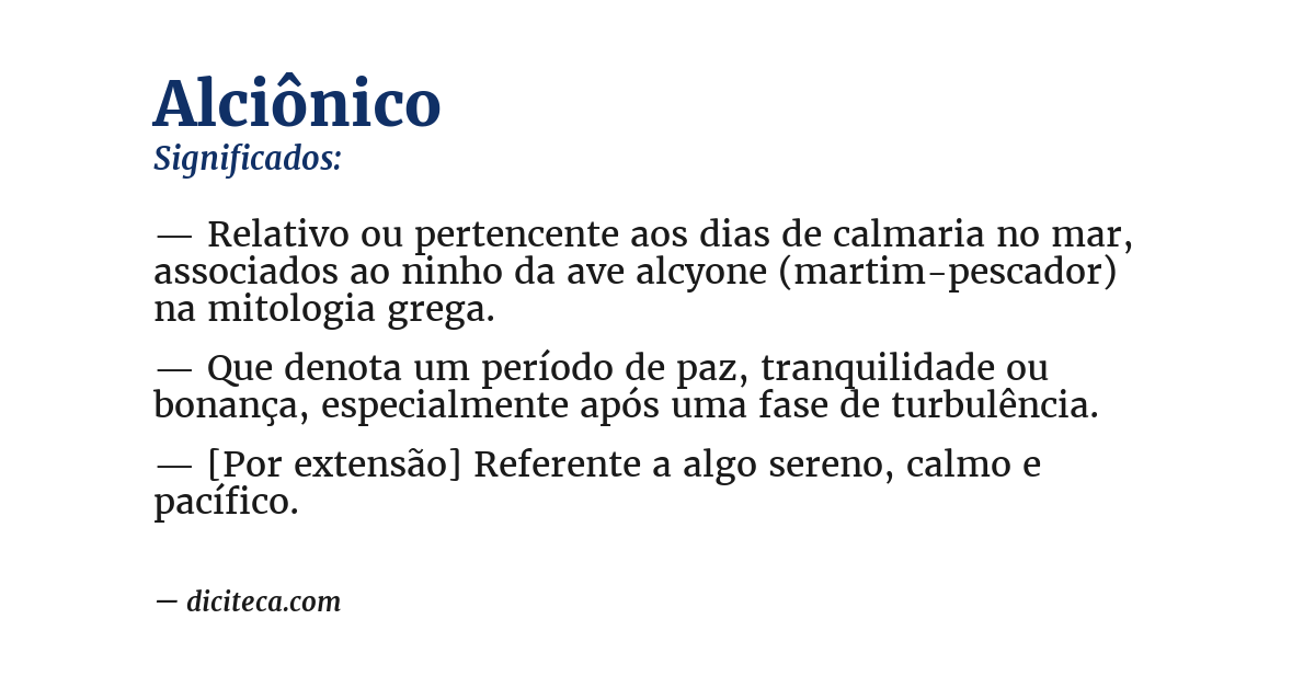 Significado de alciônico