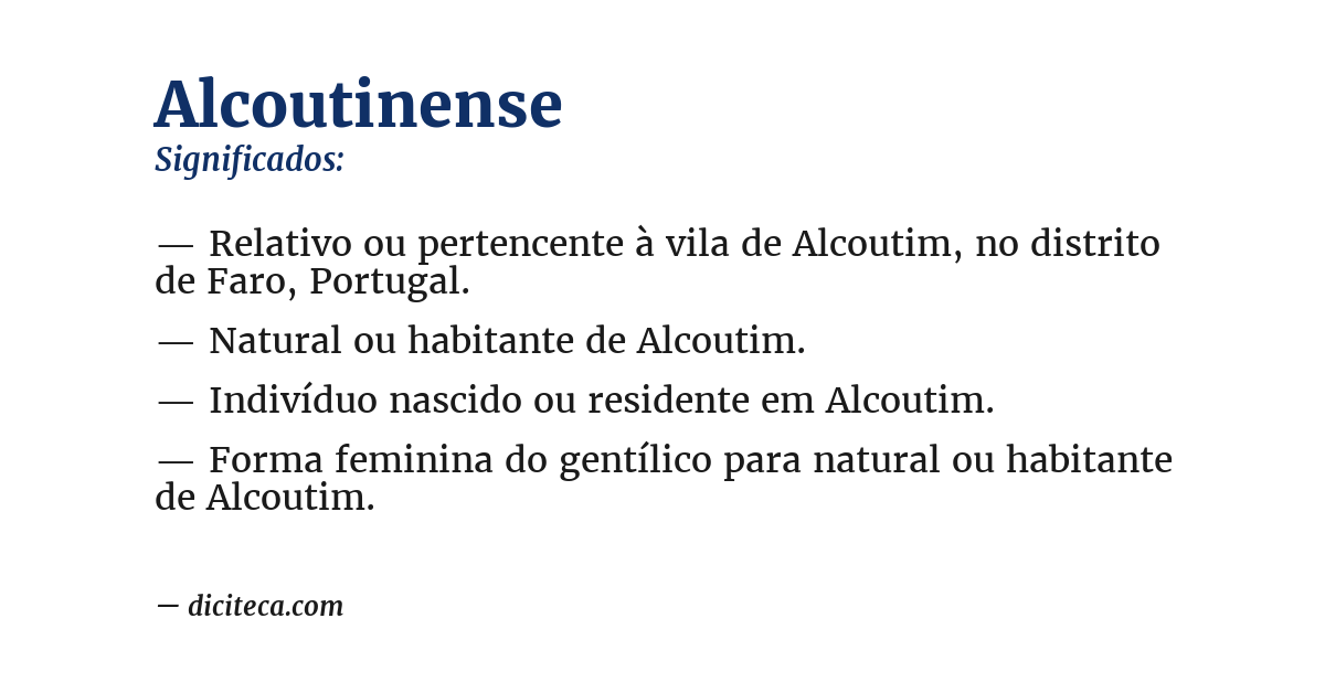 Significado de alcoutinense