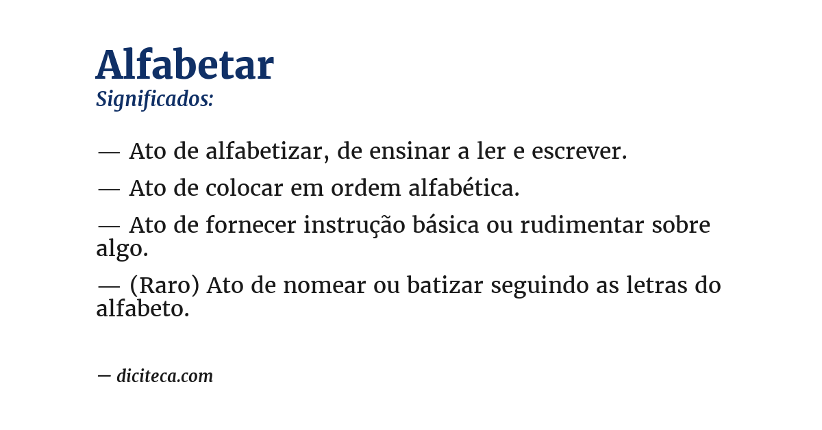 Significado de alfabetar