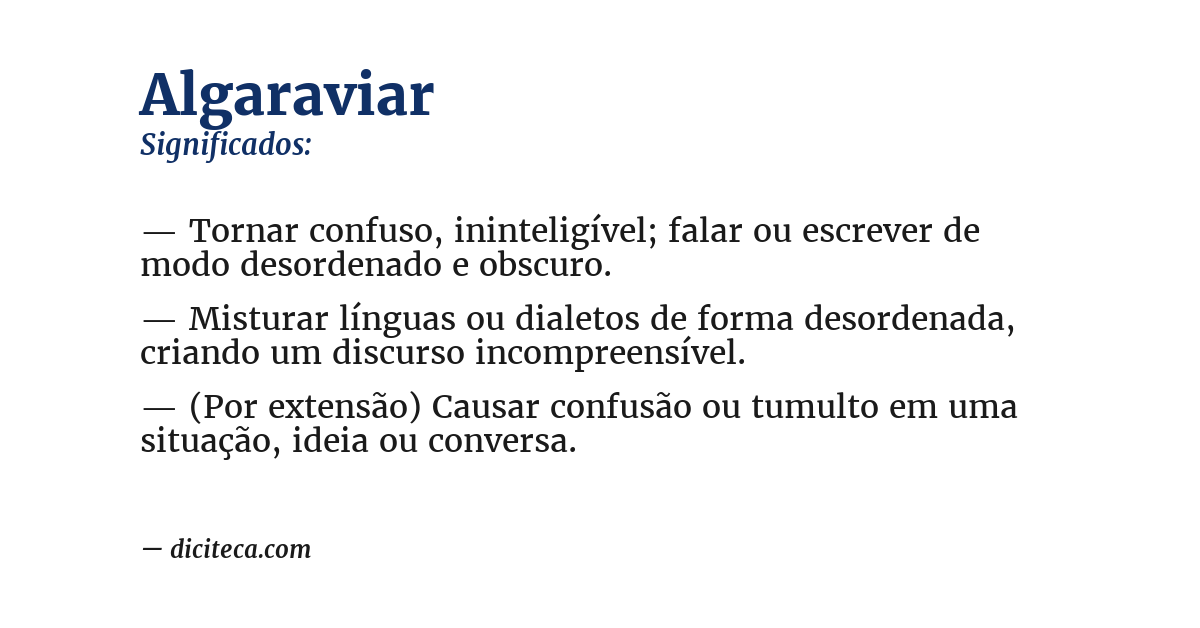 Significado de algaraviar