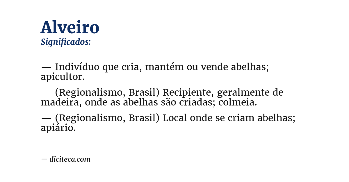 Significado de alveiro