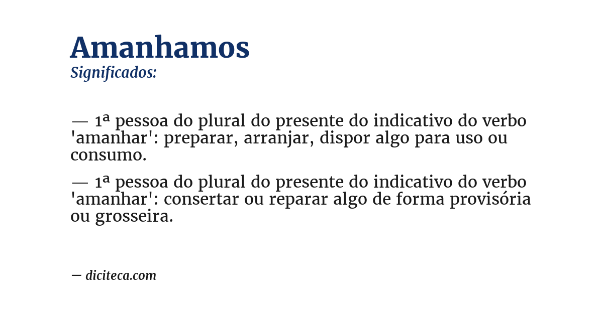 Significado de amanhamos