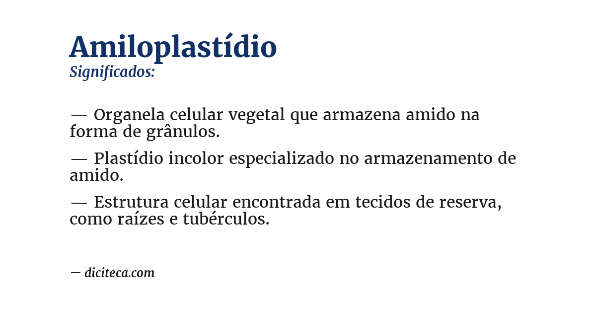 Significado de amiloplastídio