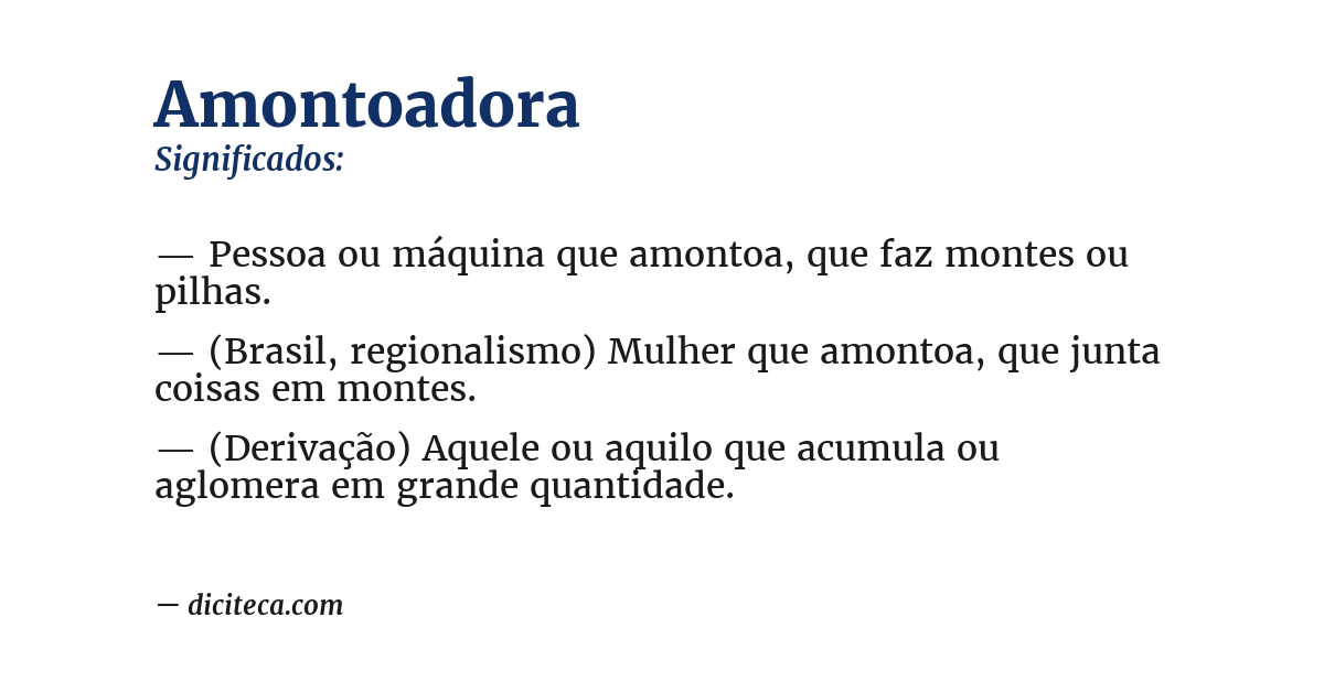 Significado de amontoadora