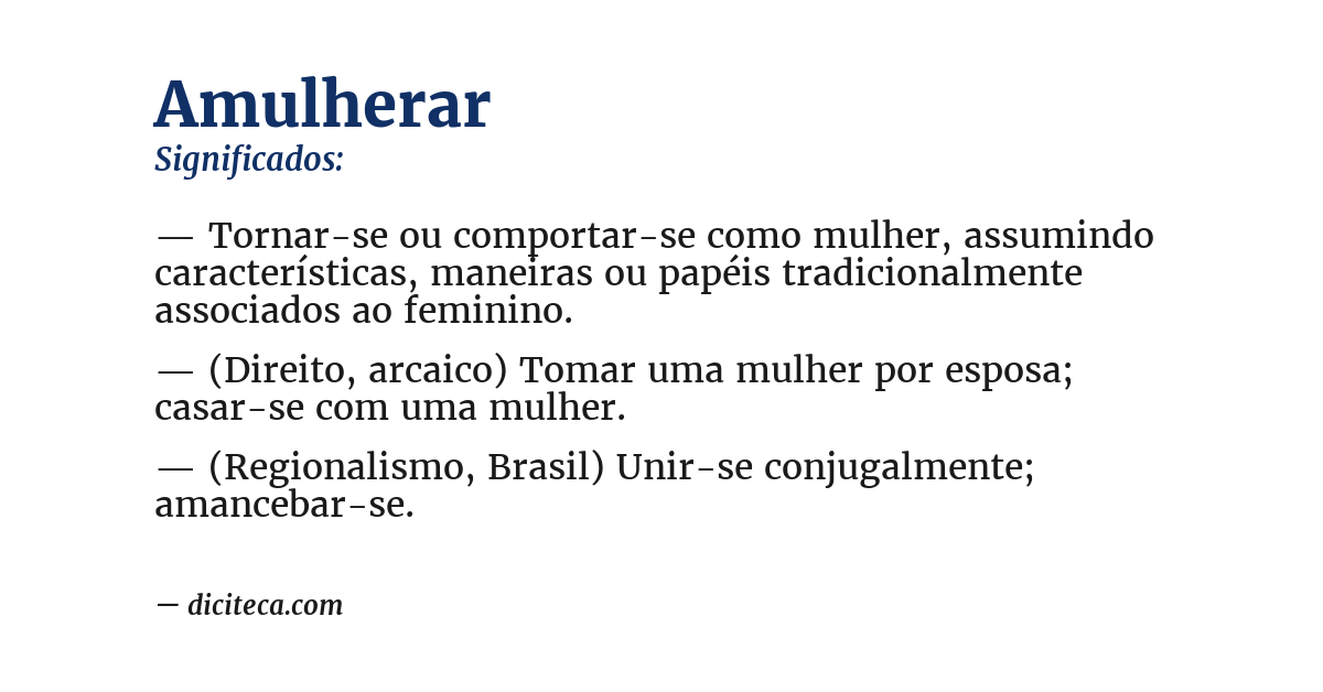 Significado de amulherar