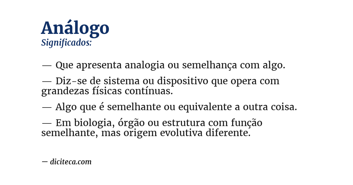 Significado de análogo