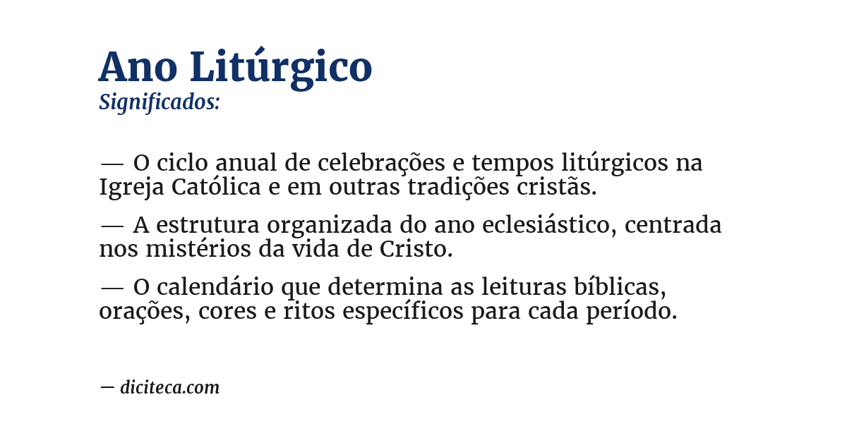 Significado de ano litúrgico