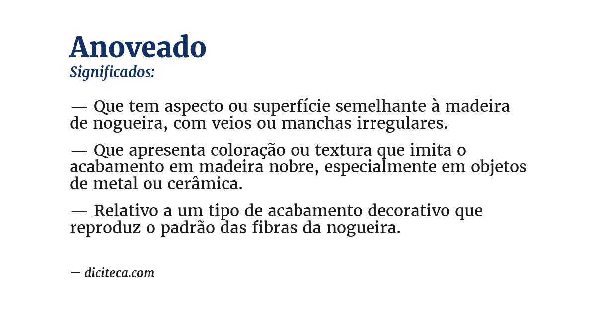Significado de anoveado