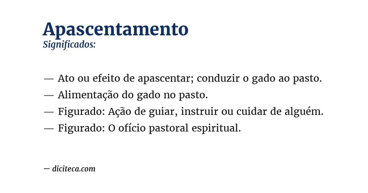 Significado de apascentamento