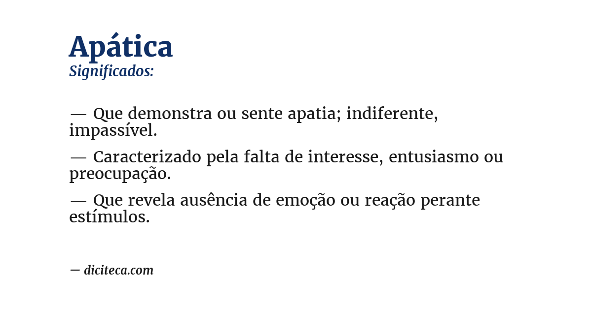 Significado de apática