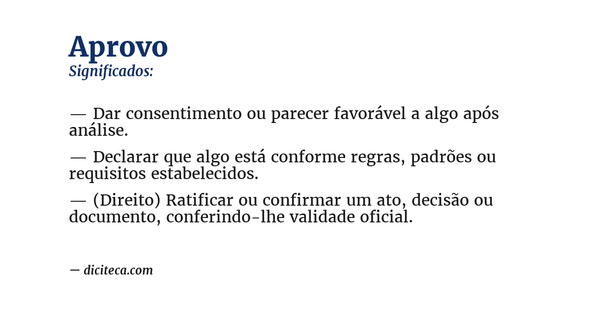 Significado de aprovo