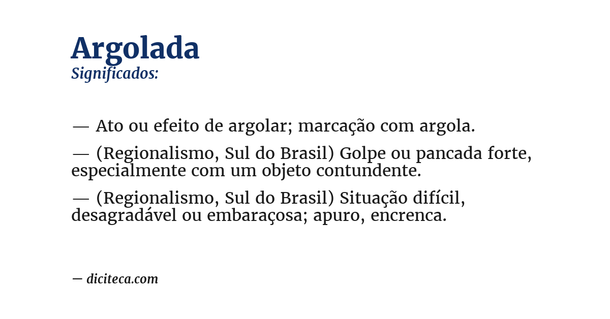 Significado de argolada