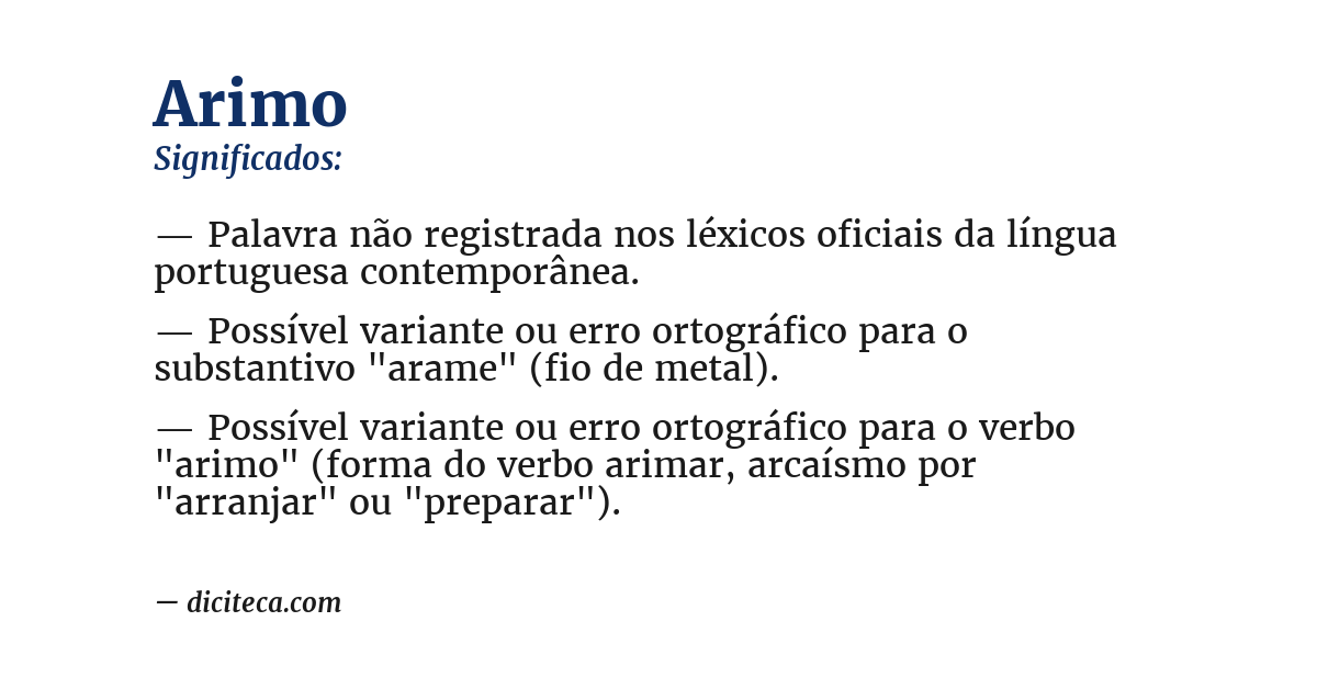 Significado de arimo