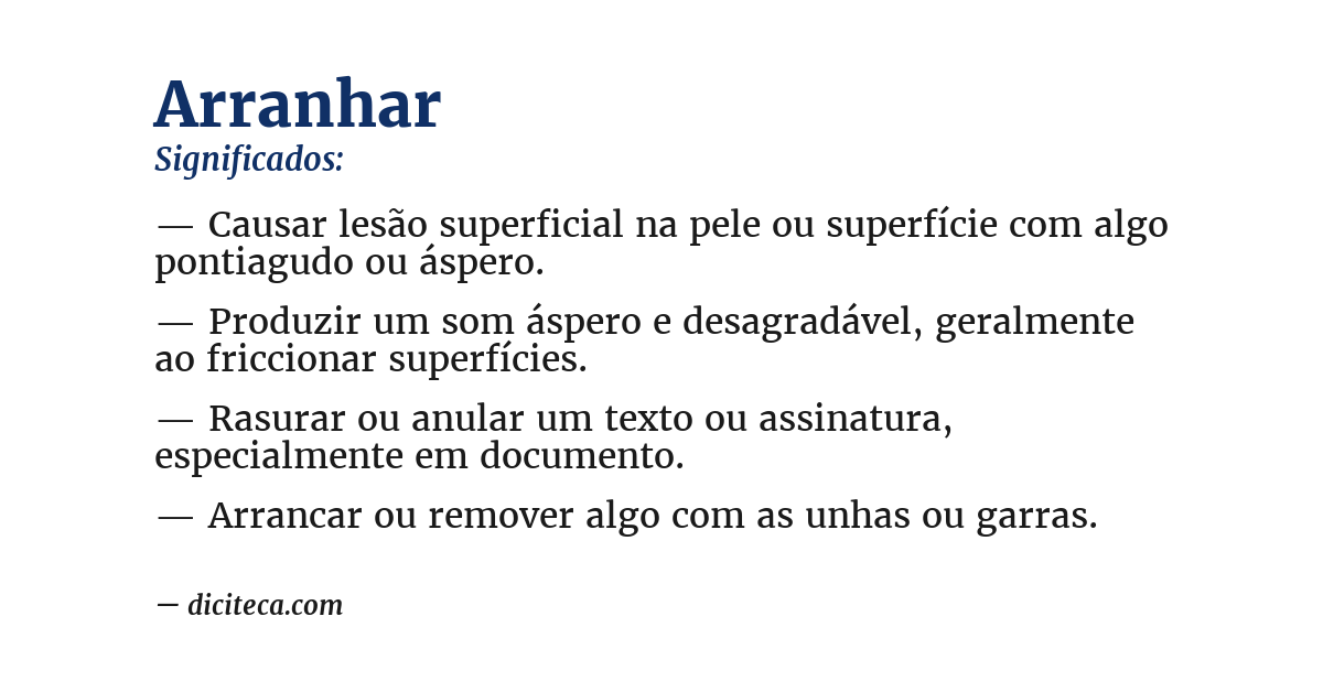 Significado de arranhar