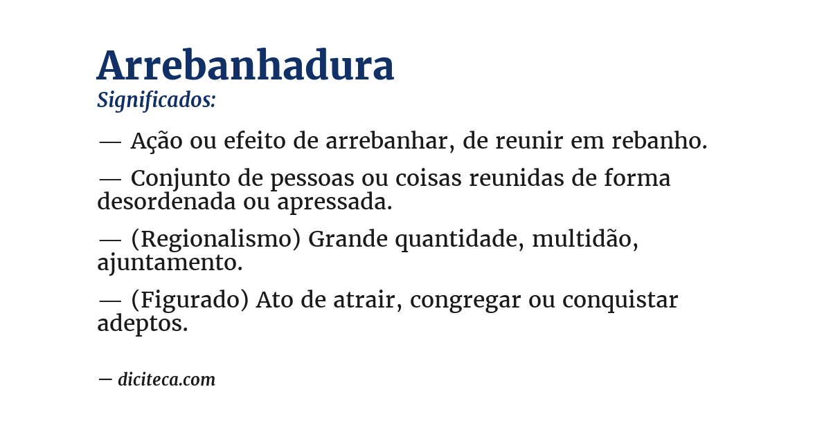 Significado de arrebanhadura