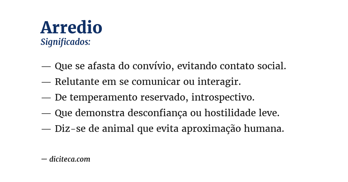 Significado de arredio