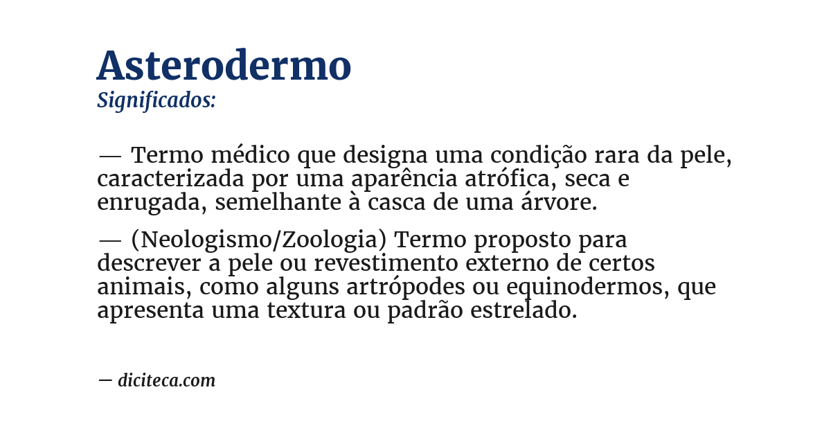 Significado de asterodermo