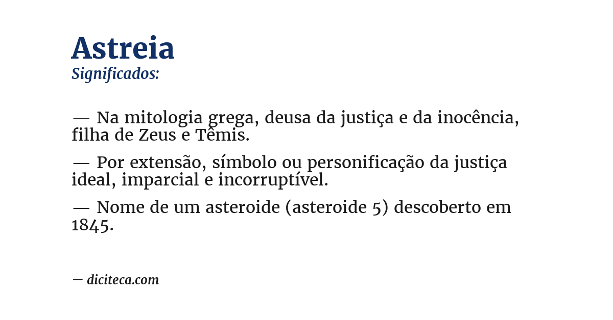 Significado de astreia