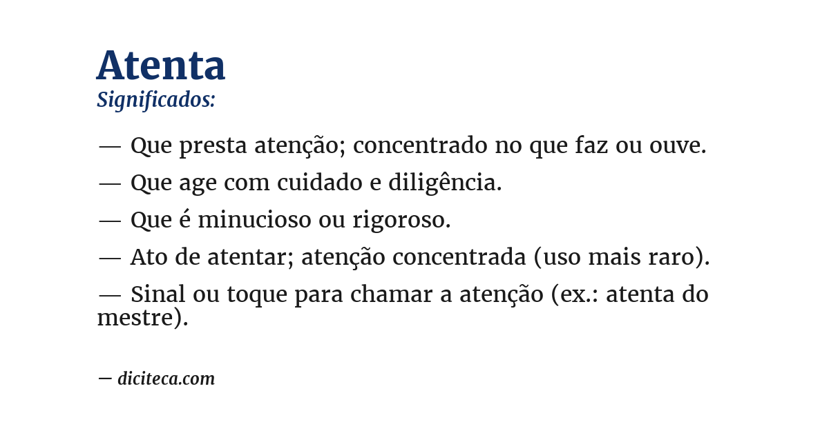 Significado de atenta