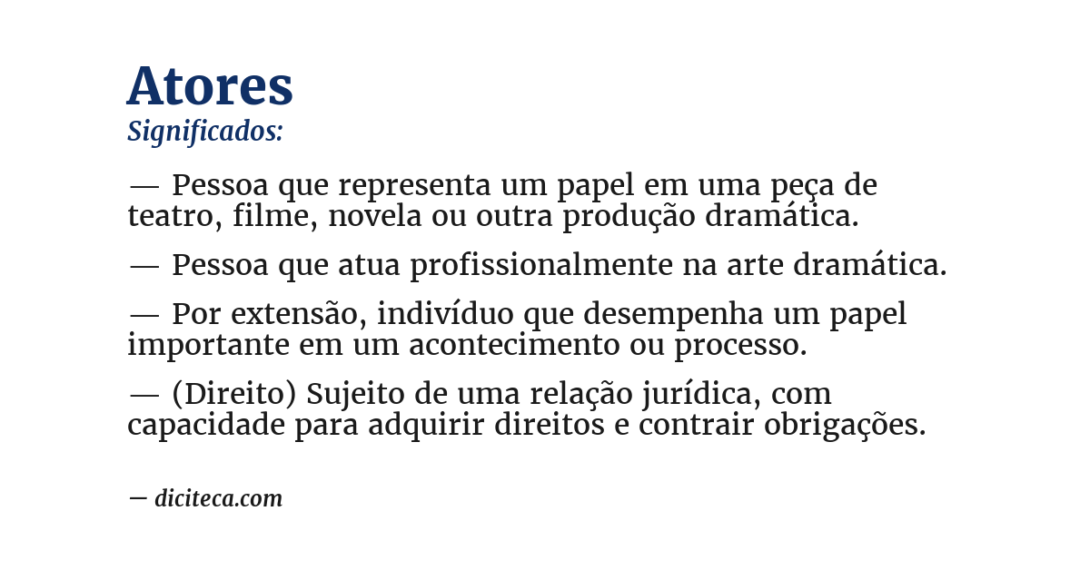 Significado de atores
