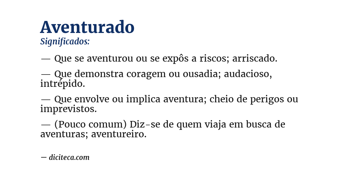 Significado de aventurado