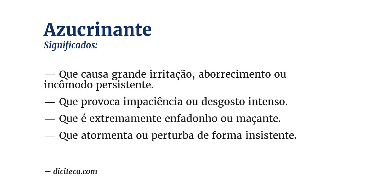 Significado de azucrinante