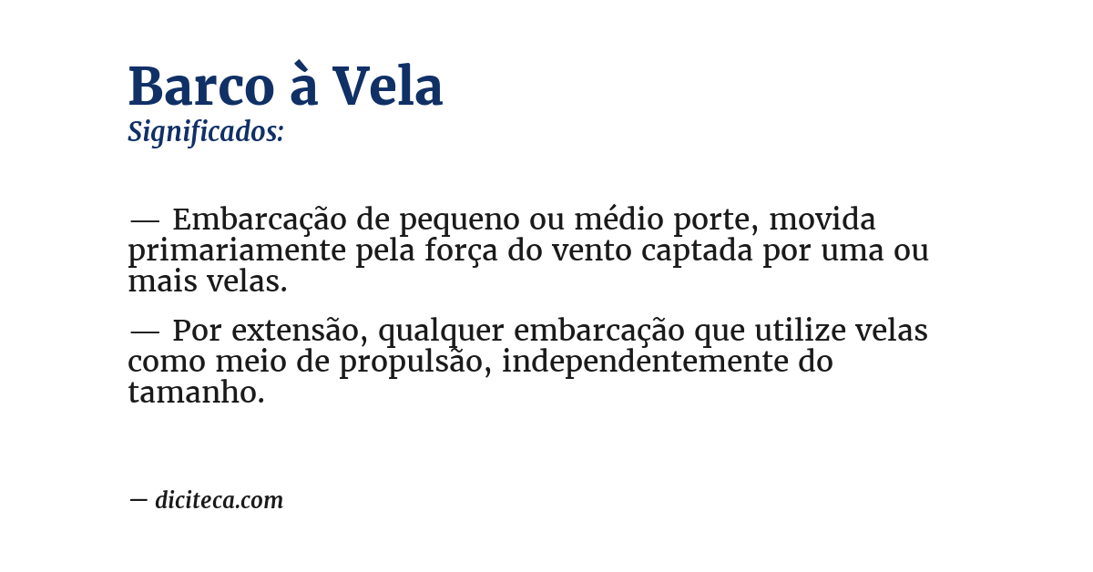 Significado de barco à vela