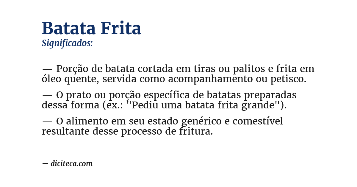 Significado de batata frita