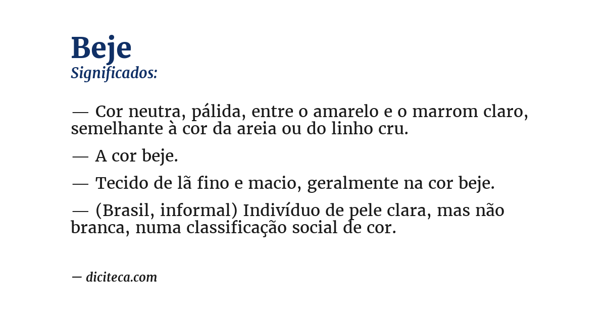 Significado de beje