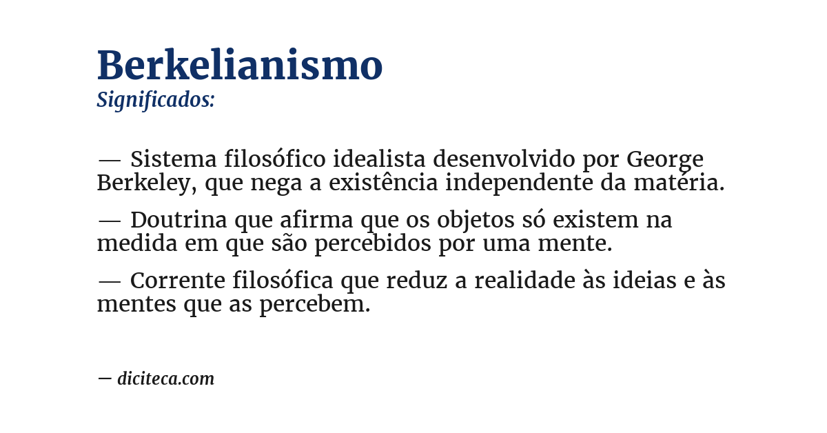 Significado de berkelianismo