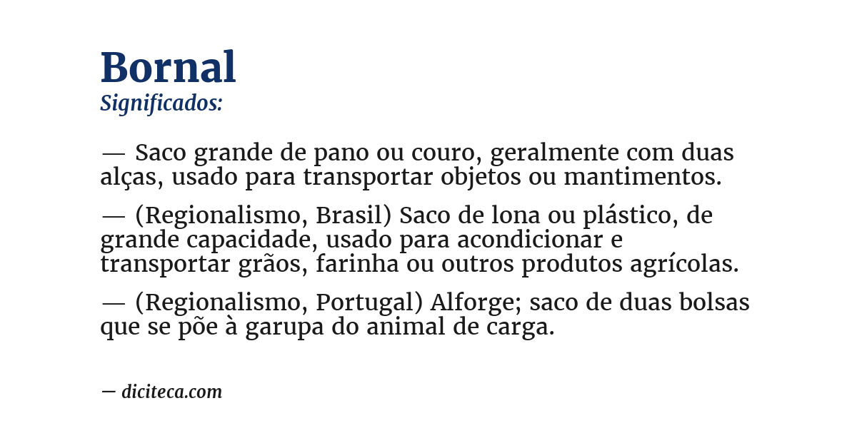 Significado de bornal