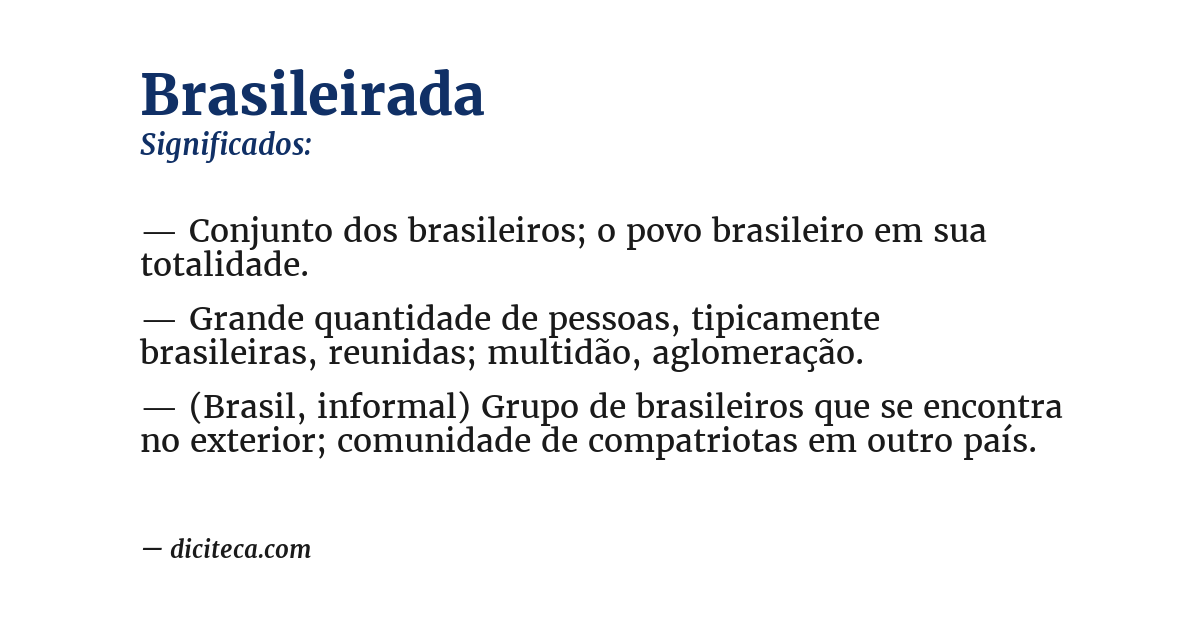Significado de brasileirada