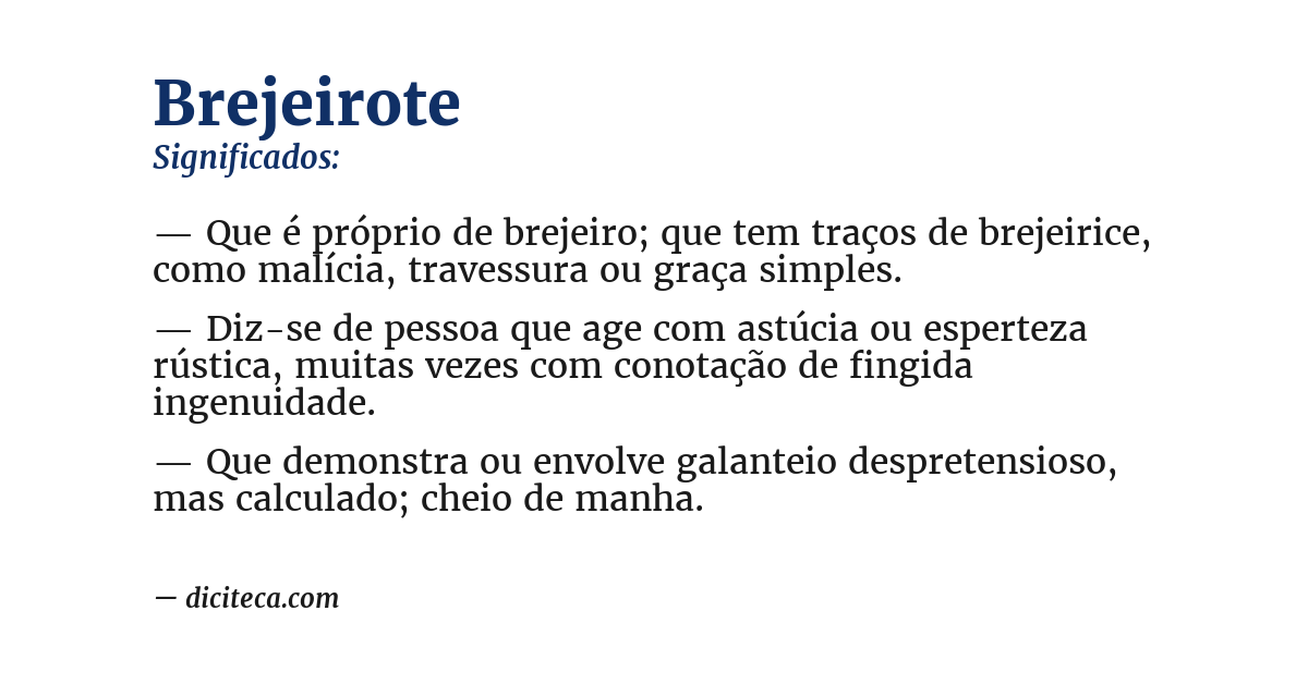 Significado de brejeirote