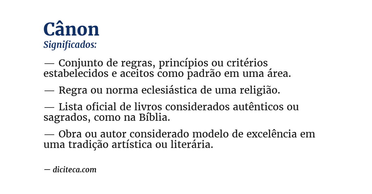 Significado de cânon