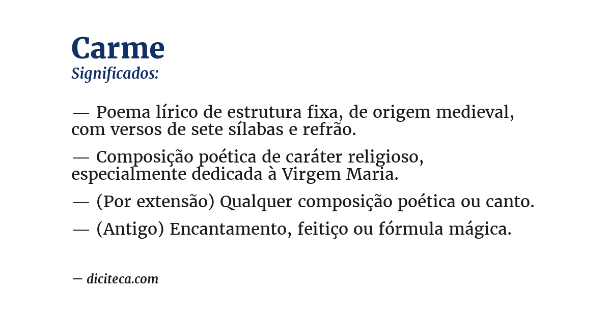 Significado de carme