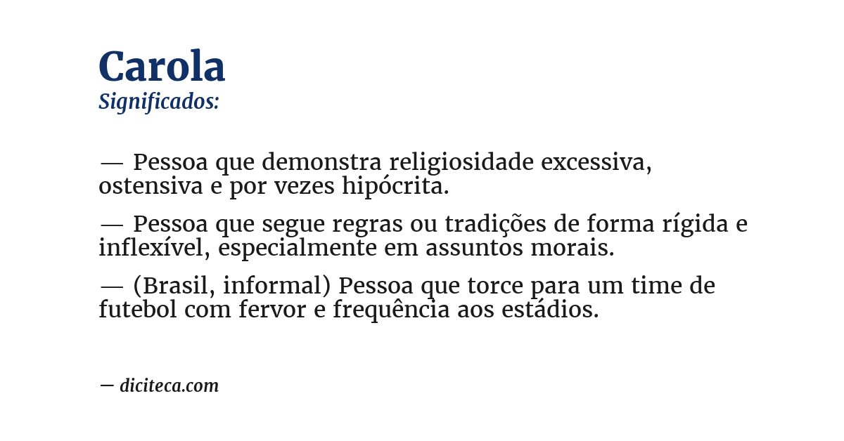 Significado de carola