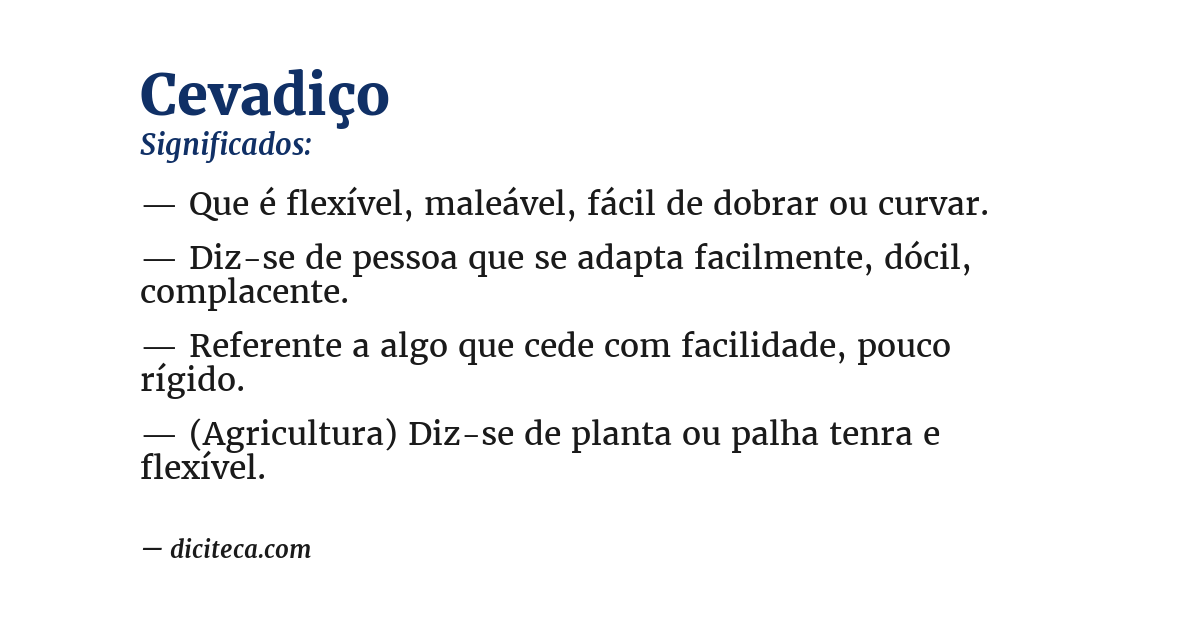 Significado de cevadiço