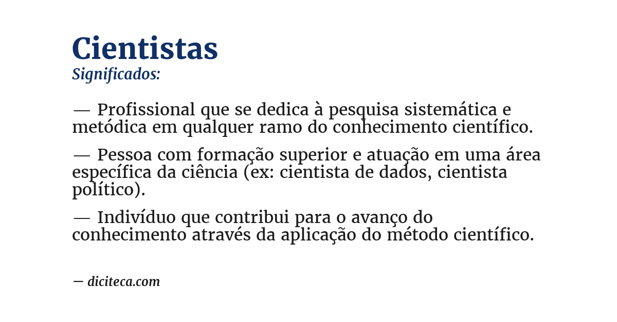 Significado de cientistas