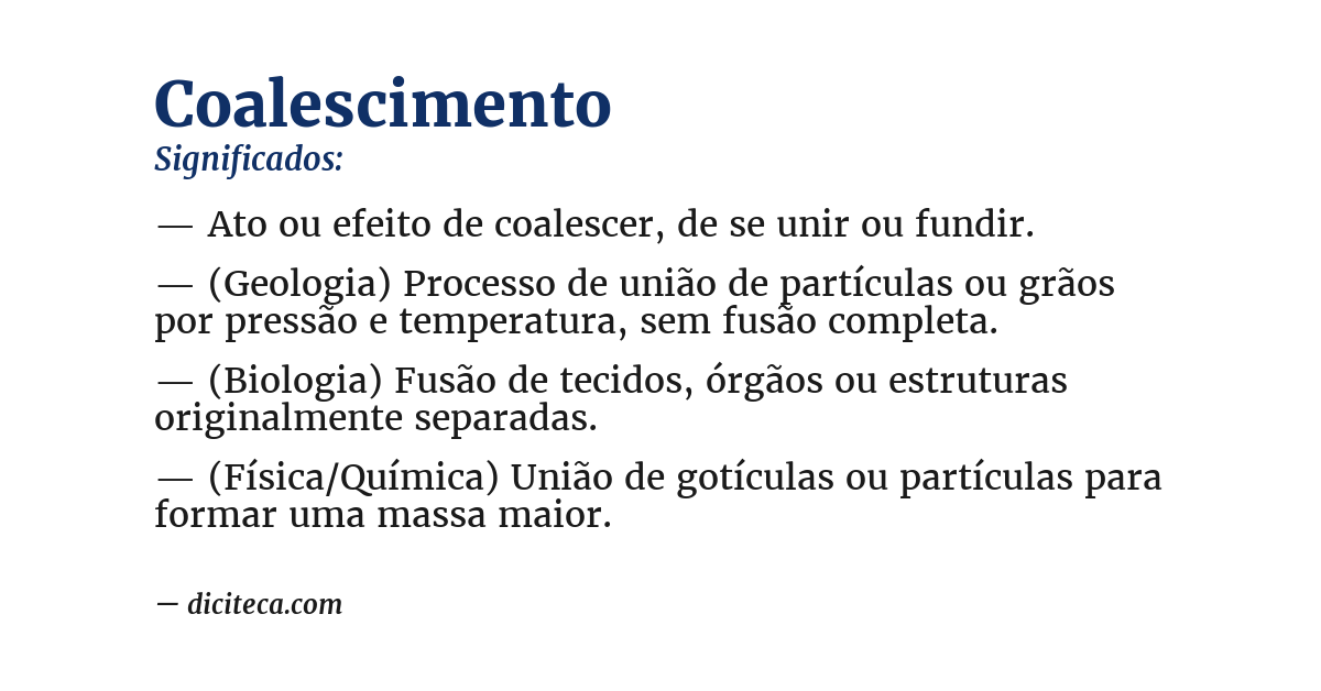 Significado de coalescimento