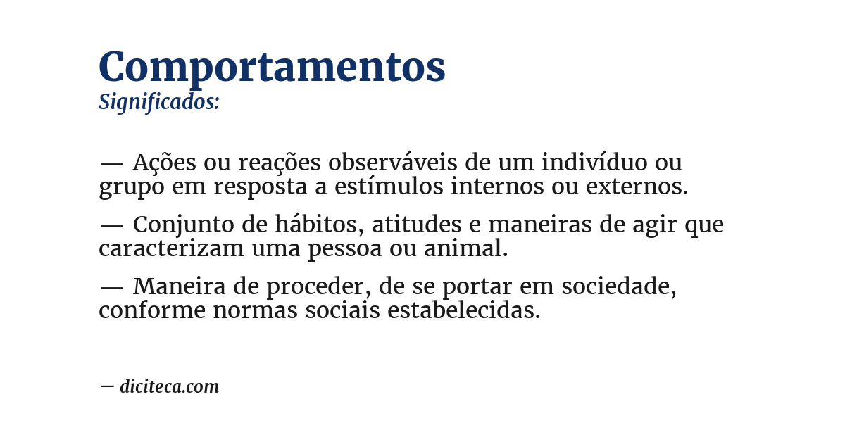 Significado de comportamentos