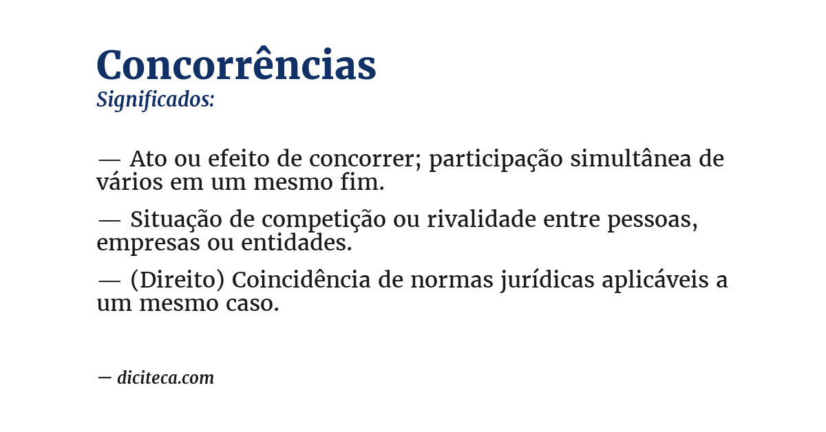 Significado de concorrências