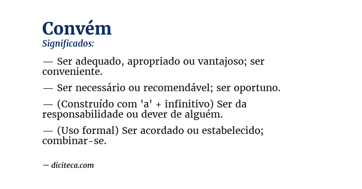 Significado de convém