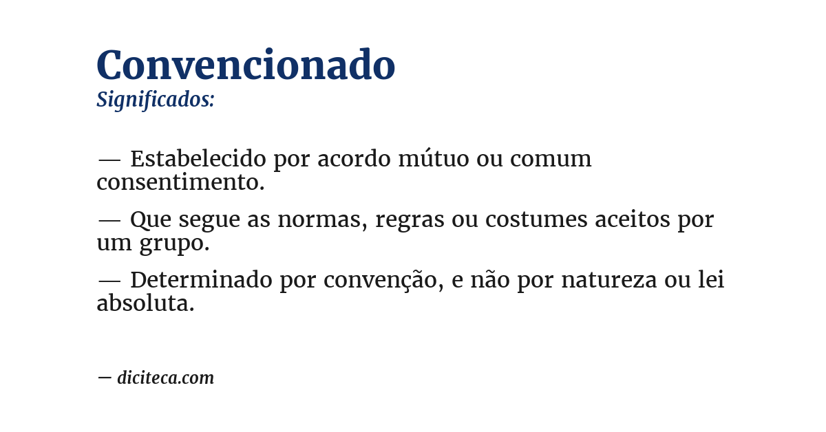 Significado de convencionado
