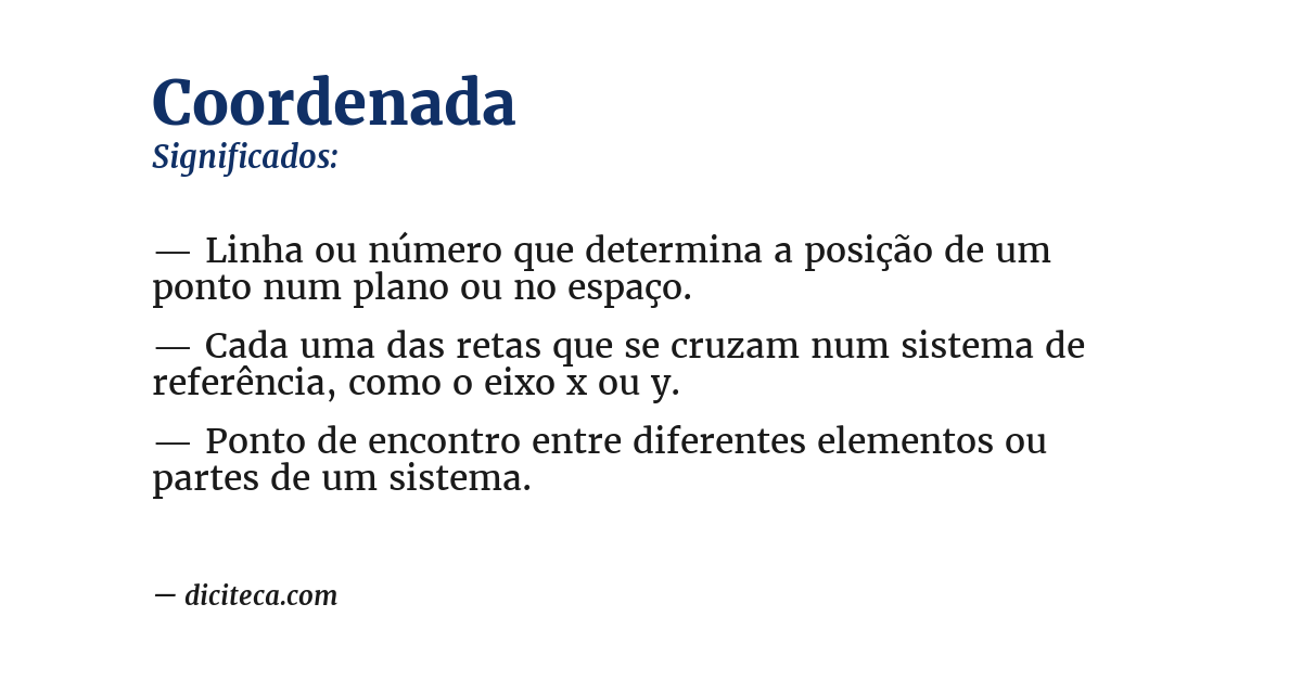 Significado de coordenada
