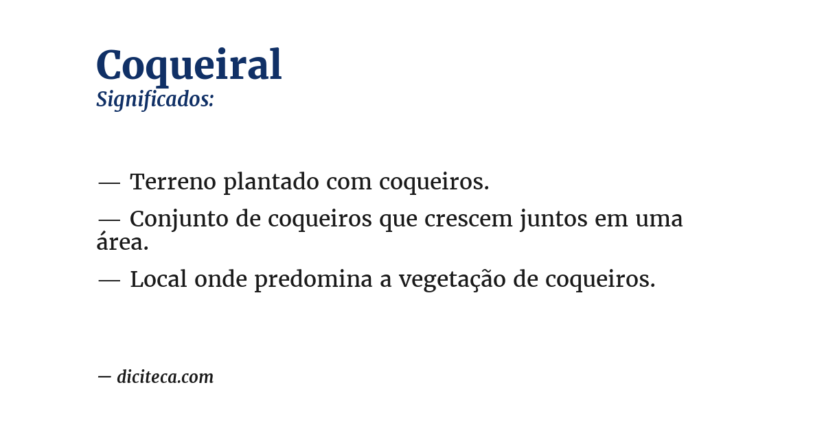 Significado de coqueiral