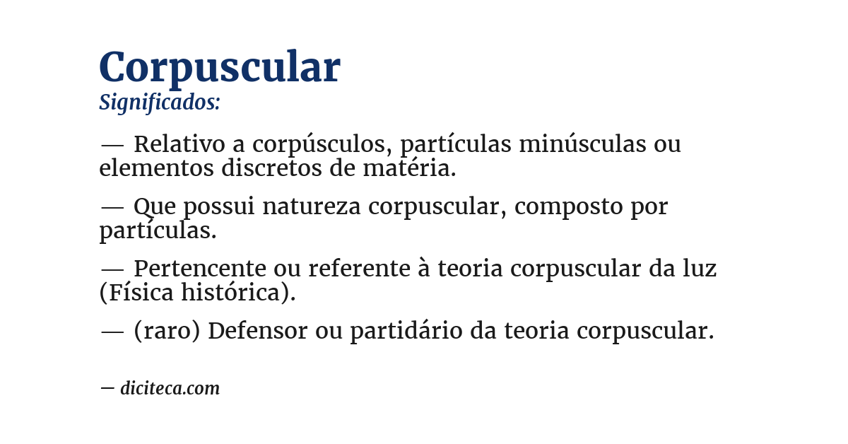 Significado de corpuscular